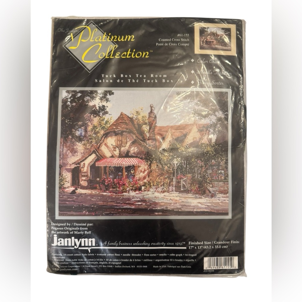 Platinum Collection Tuck Box Tea Room Cross Stitch Kit New